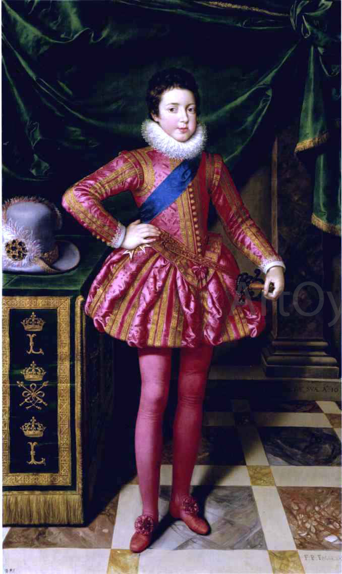 The Younger Frans Pourbus Louis XIII as a Child - Hand Painted Oil Painting