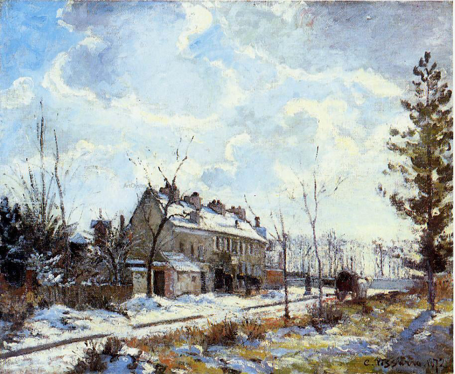 Camille Pissarro Louveciennes Road: Snow Effect - Hand Painted Oil Painting