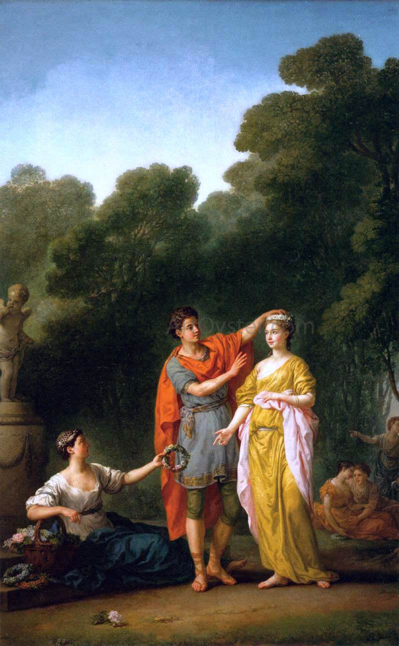Joseph-Marie Vien Lover Crowning his Mistress - Hand Painted Oil Painting