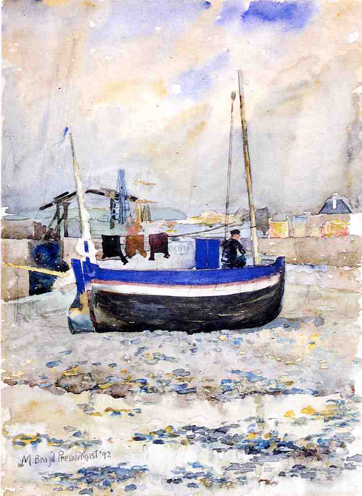 Maurice Prendergast A Low Tide, Afternoon, Treport - Hand Painted Oil Painting