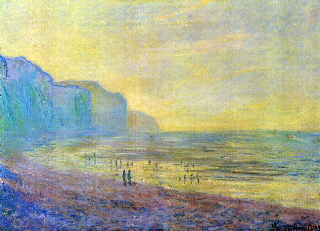 Claude Oscar Monet Low Tide at Pourville, Misty Weather - Hand Painted Oil Painting