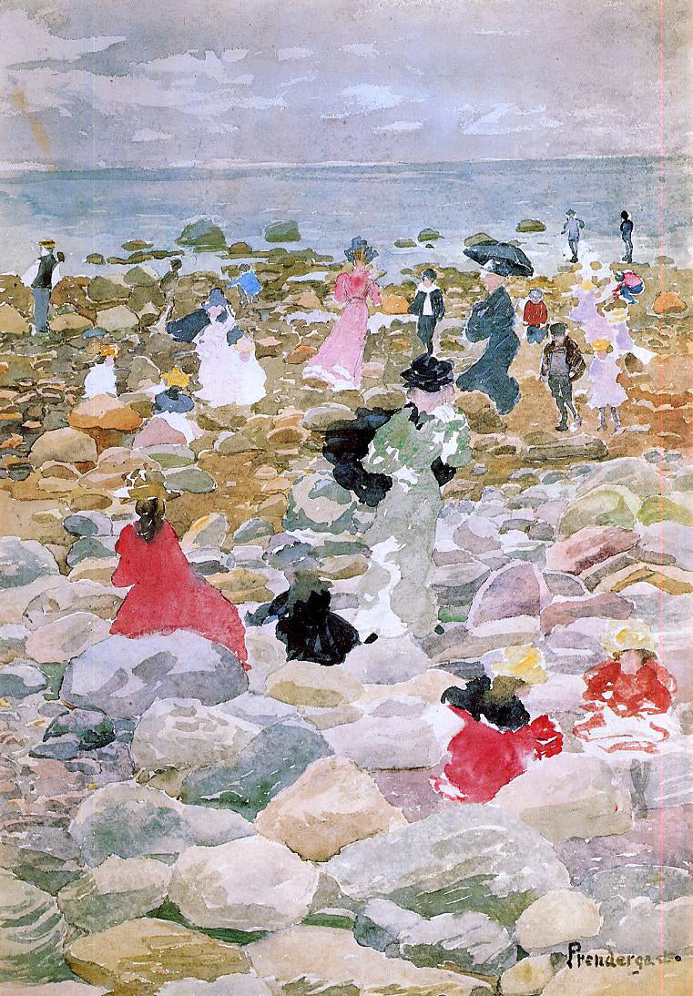 Maurice Prendergast Low Tide, Nantucket - Hand Painted Oil Painting