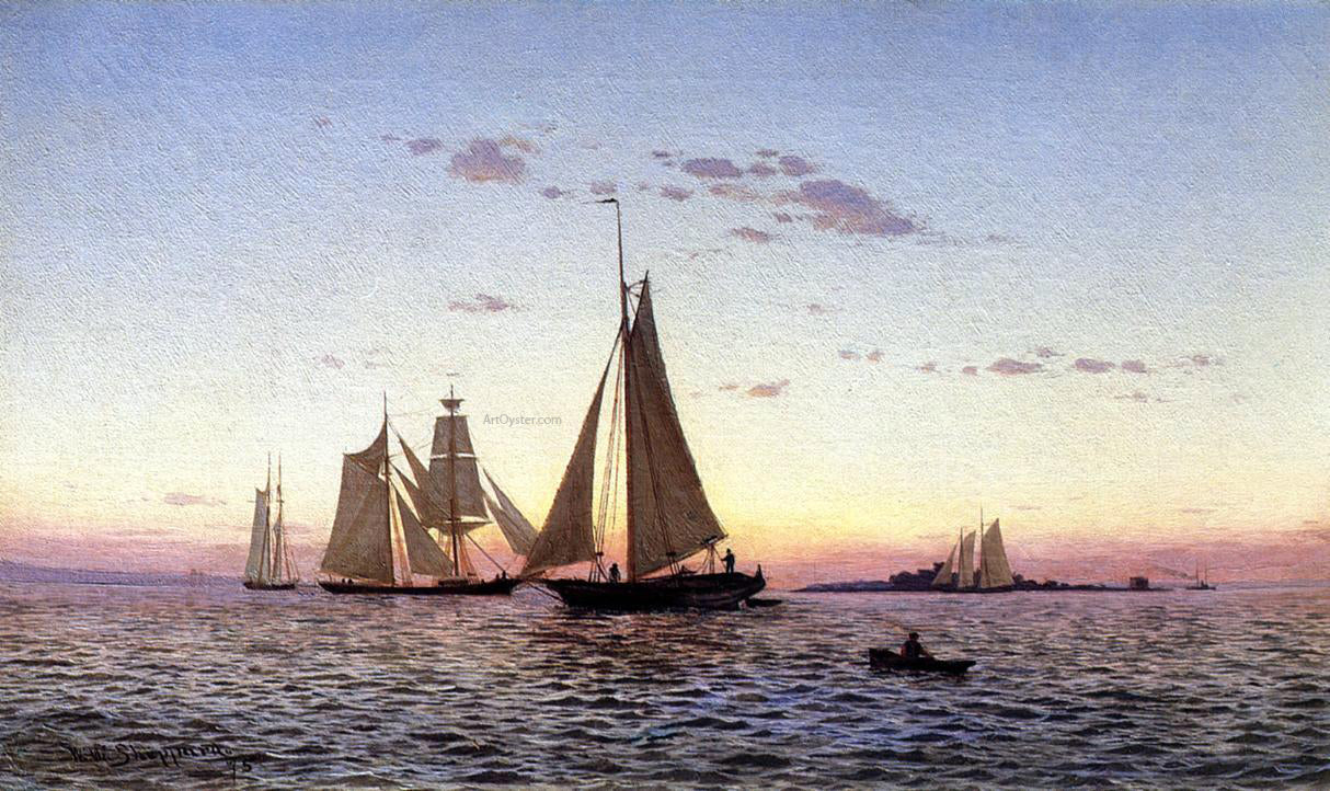 Warren W Sheppard Lower New York Bay - Hand Painted Oil Painting