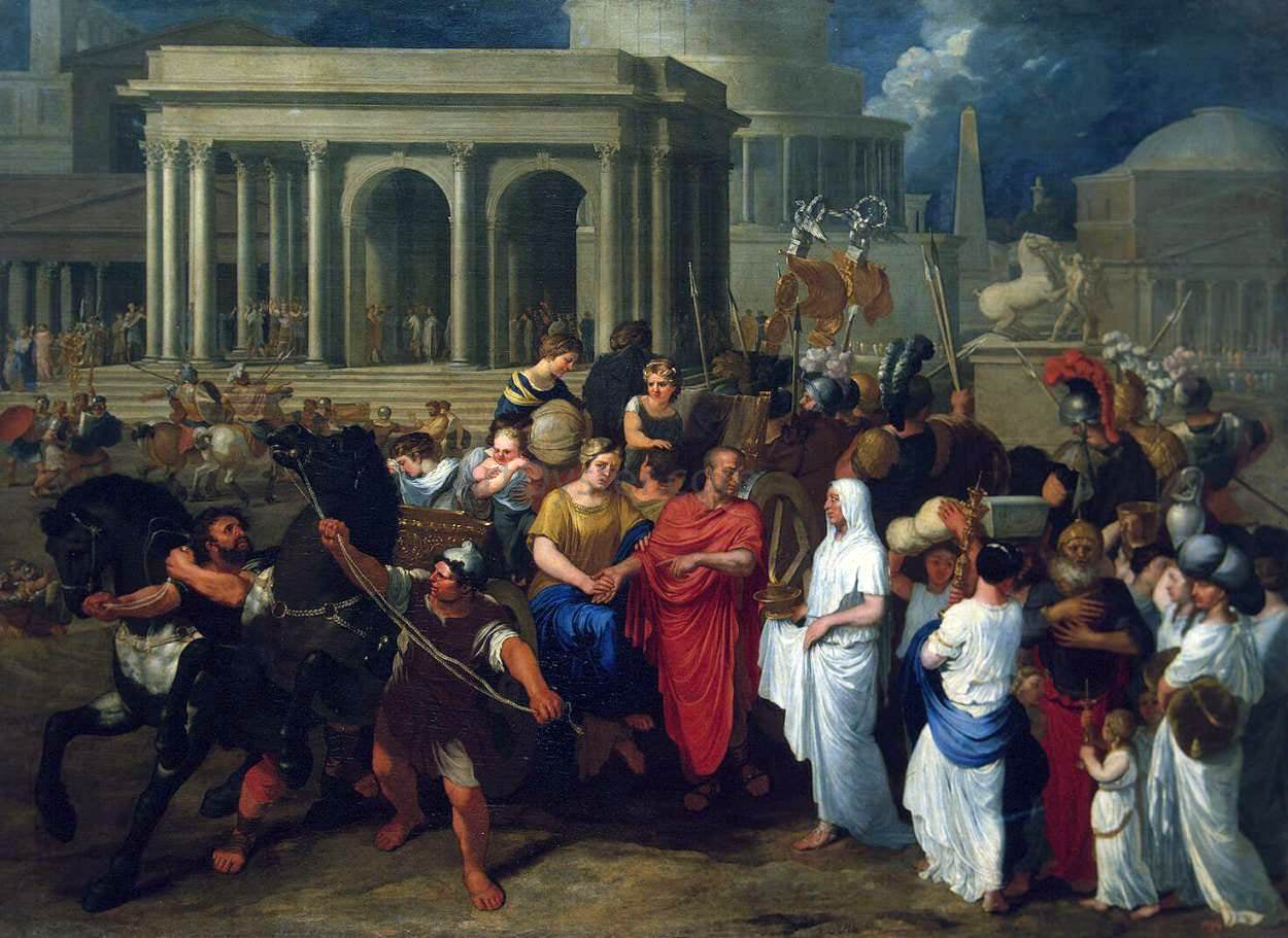 Bertholet Flemal Lucius Albinus Giving his Carriage to Vestals - Hand Painted Oil Painting