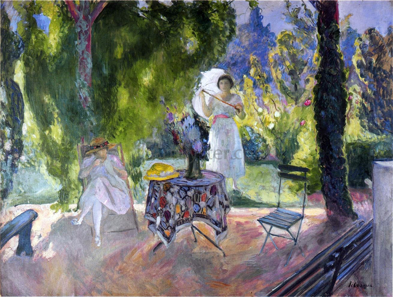Henri Lebasque Lunch in the Garden - Hand Painted Oil Painting