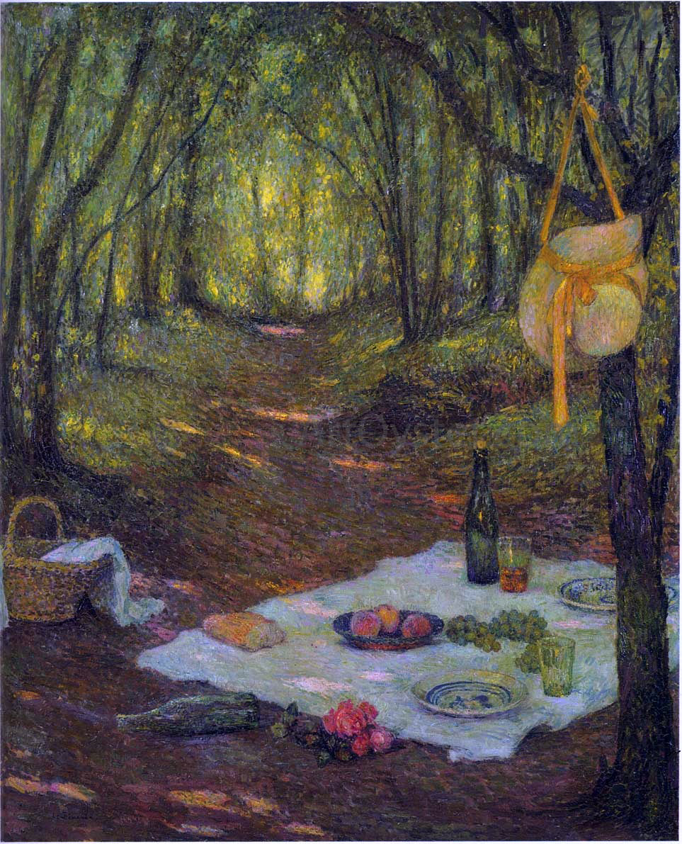 Henri Le Sidaner Lunch in the Woods at Gerberoy - Hand Painted Oil Painting