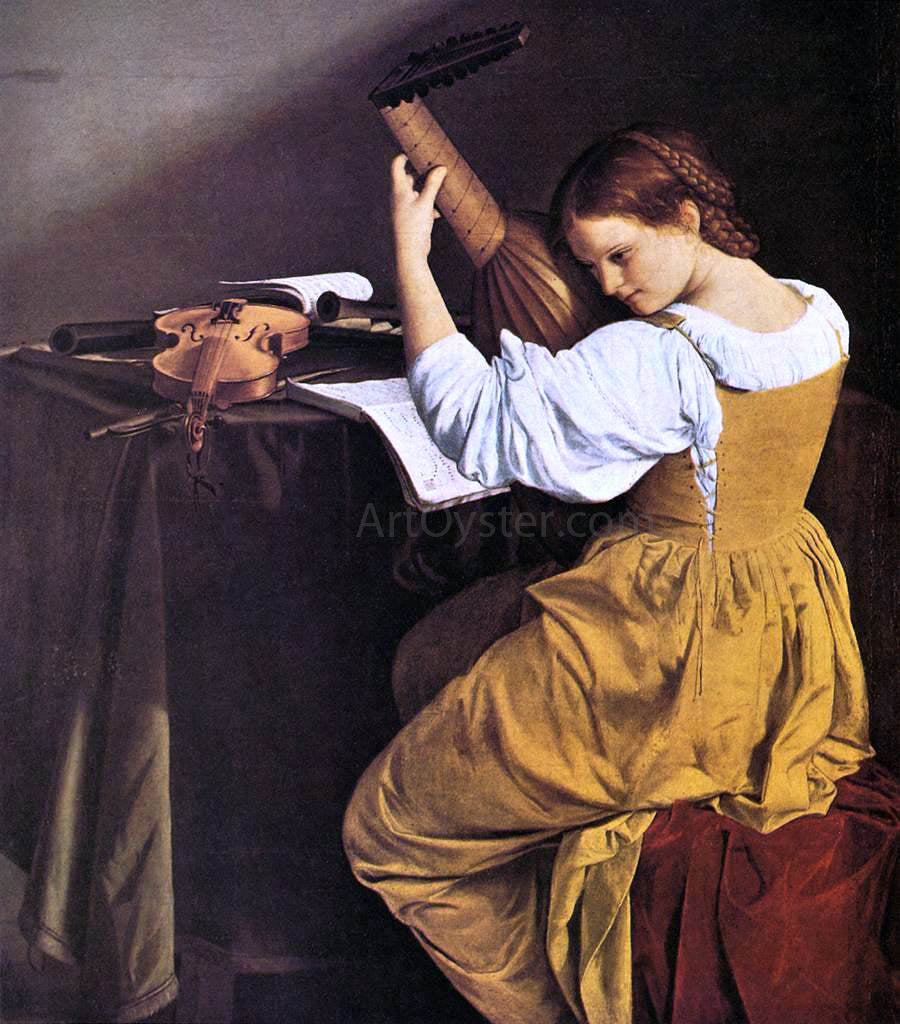  Orazio Gentileschi Lute Player - Hand Painted Oil Painting