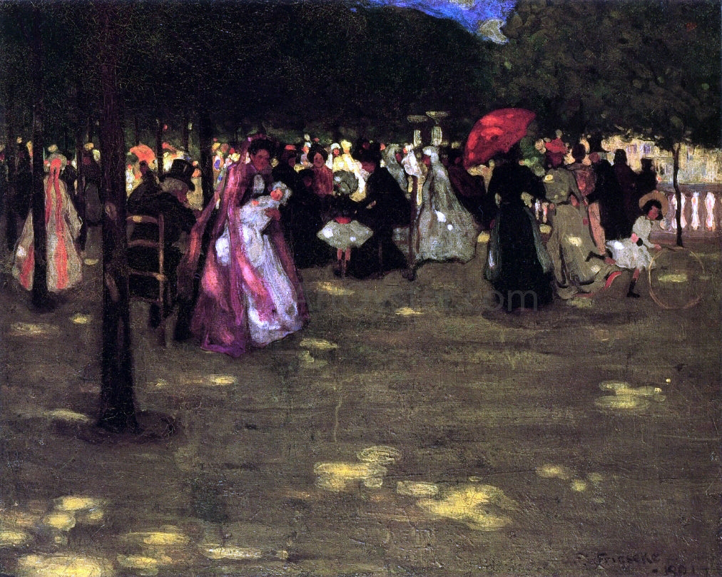 Frederick Carl Frieseke Luxembourg Gardens - Hand Painted Oil Painting