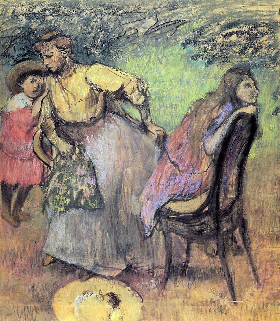Edgar Degas Madame Alexis Rouart and Her Children - Hand Painted Oil Painting