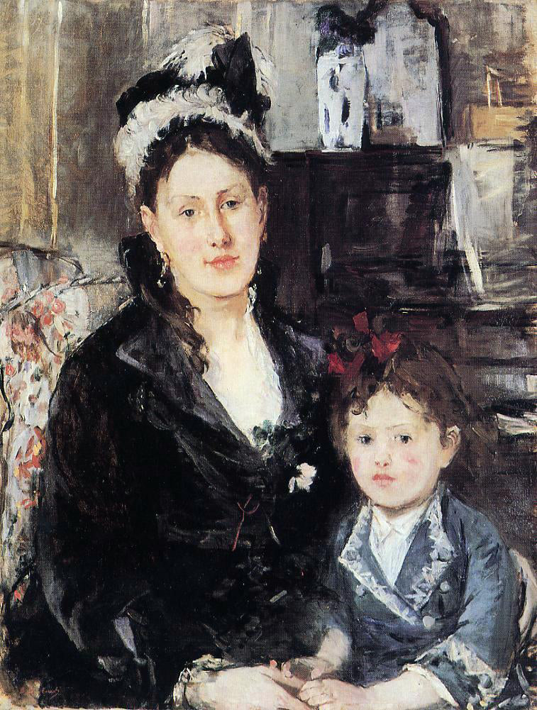  Berthe Morisot Madame Boursier and Her Daughter - Hand Painted Oil Painting