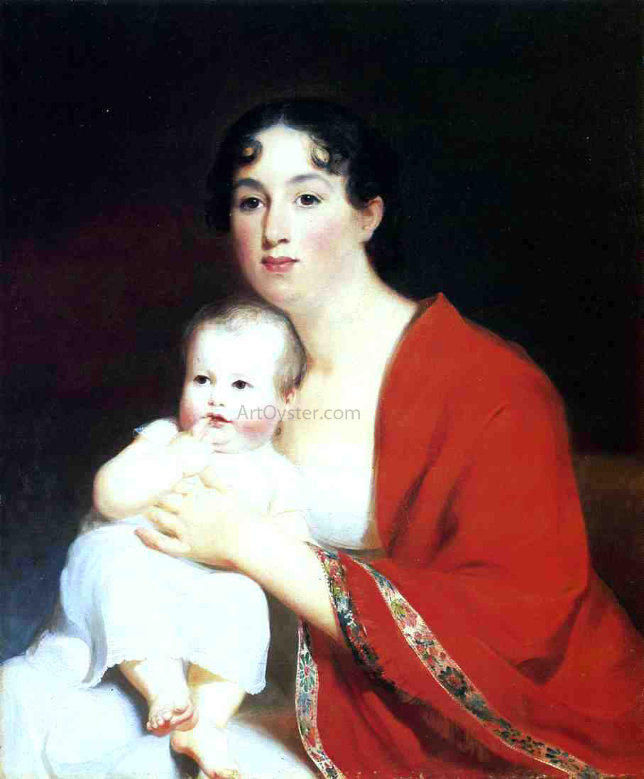 Thomas Sully Madame Brujere and Child - Hand Painted Oil Painting