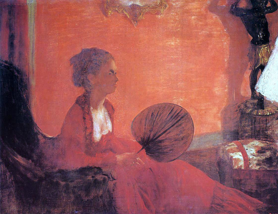  Edgar Degas Madame Camus with a Fan - Hand Painted Oil Painting