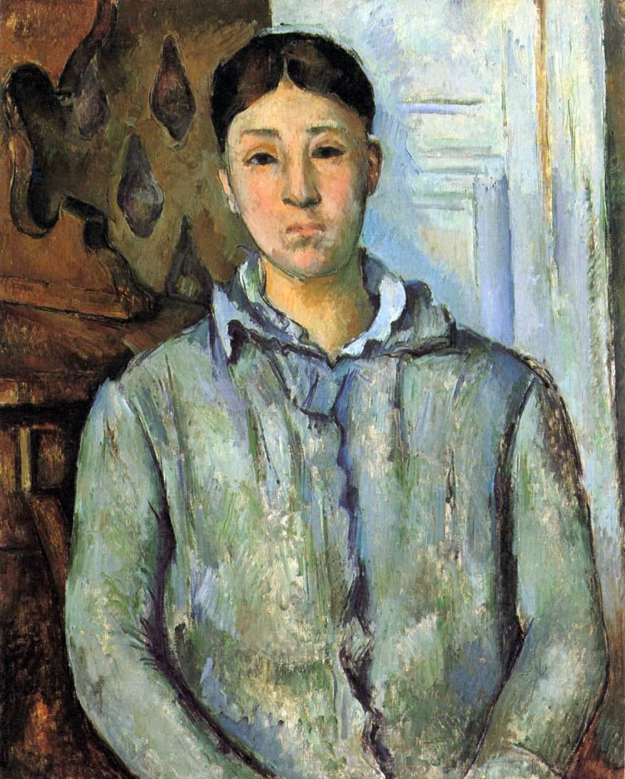Paul Cezanne Madame Cezanne in Blue (also known as Sant Van Victoria) - Hand Painted Oil Painting