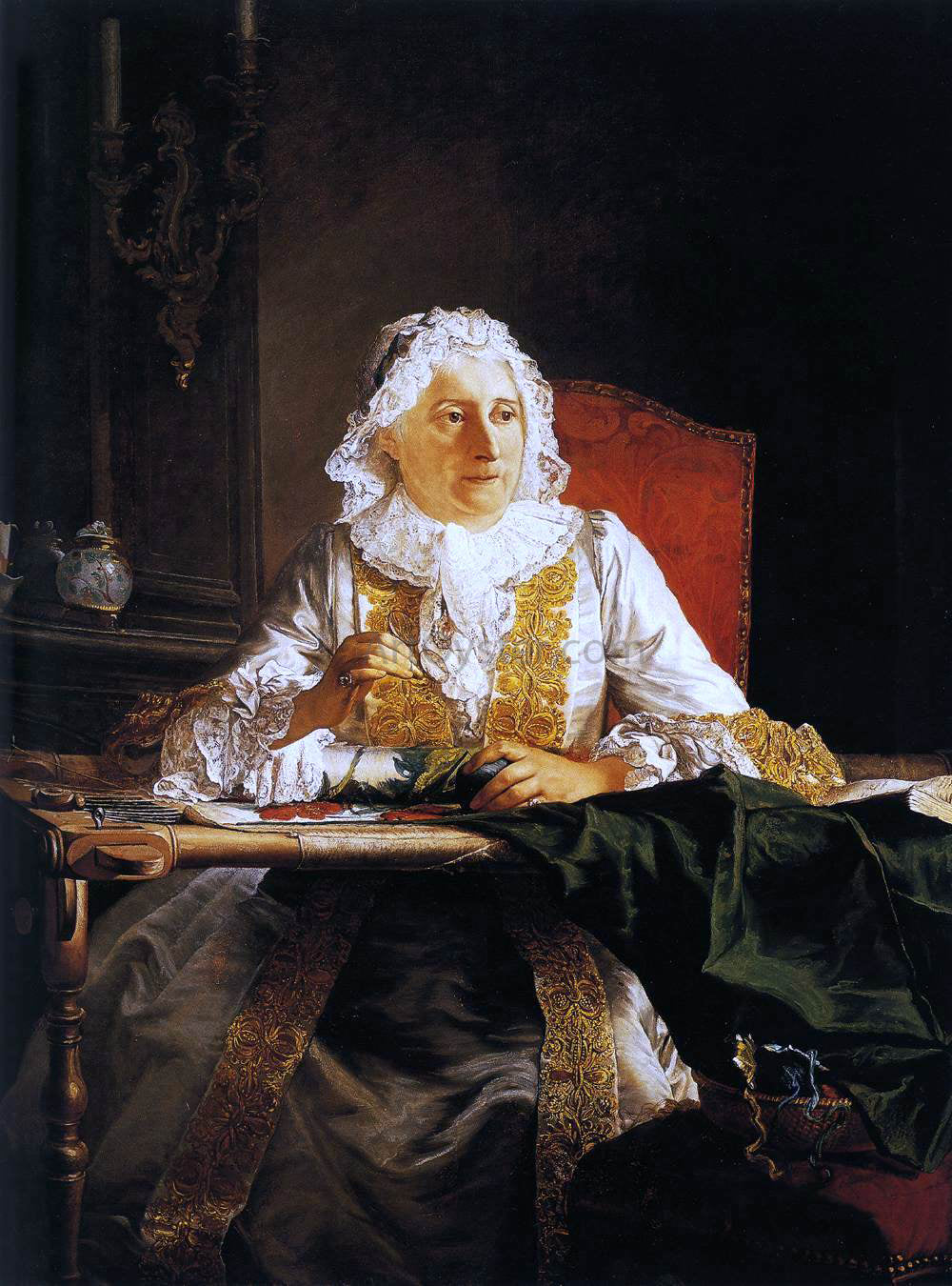 Jacques-Andre-Joseph Aved Madame Crozat - Hand Painted Oil Painting