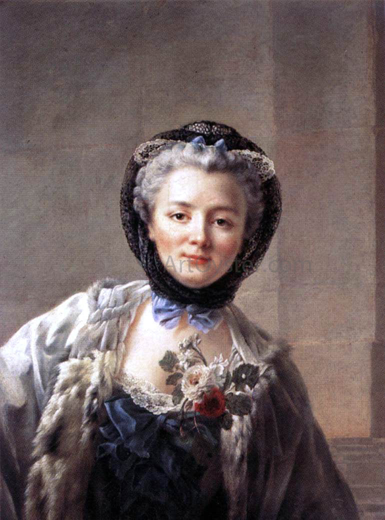 Francois-Hubert Drouais Madame Drouais, Wife of the Artist - Hand Painted Oil Painting