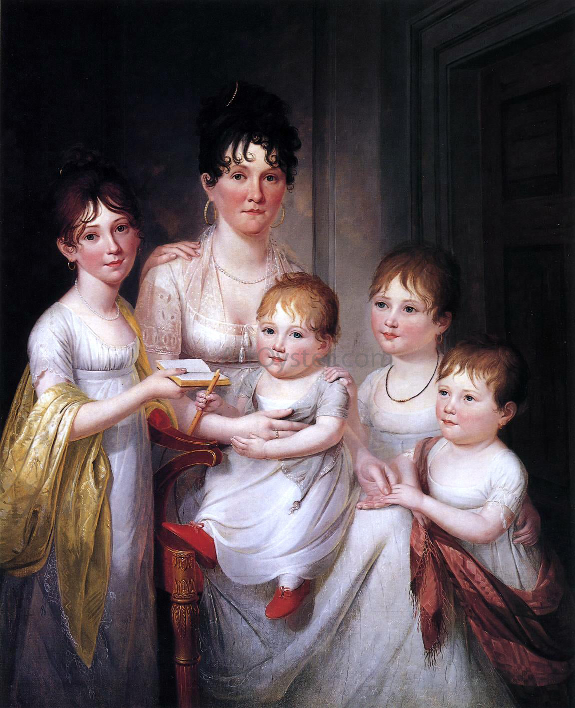 James Peale Madame Dubocq and Her Children - Hand Painted Oil Painting
