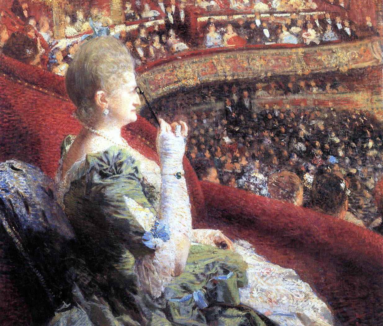 Theo Van Rysselberghe Madame Edmond Picard in Her Box at Theatre de la Monnaie - Hand Painted Oil Painting