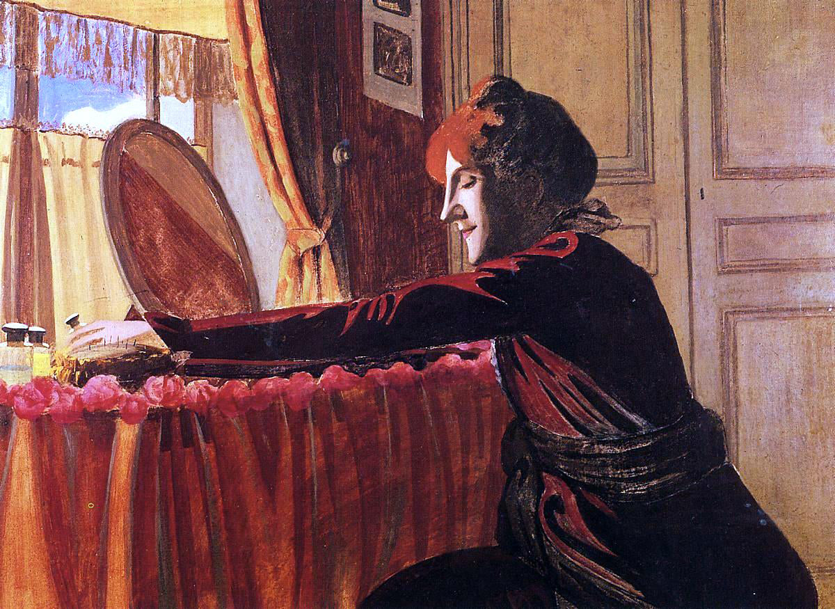 Felix Vallotton Madame Felix Vallotton at Her Dressing Table - Hand Painted Oil Painting