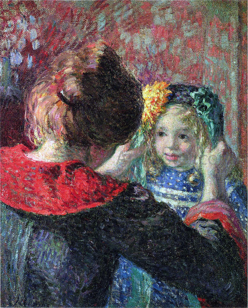 Henri Lebasque Madame Lebasque and Her daughter Marthe - Hand Painted Oil Painting