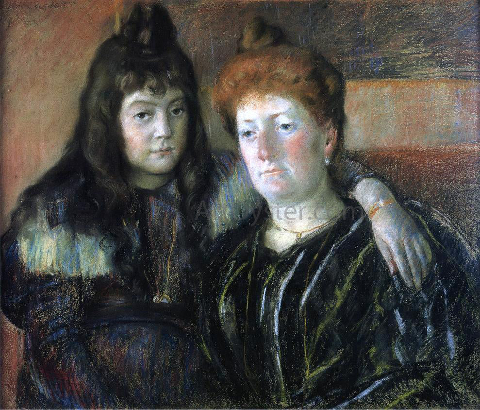 Mary Cassatt Madame Meerson and Her Daughter - Hand Painted Oil Painting