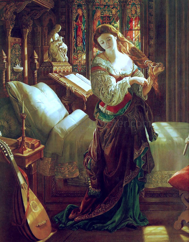Daniel Maclise Madeline after prayer - Hand Painted Oil Painting