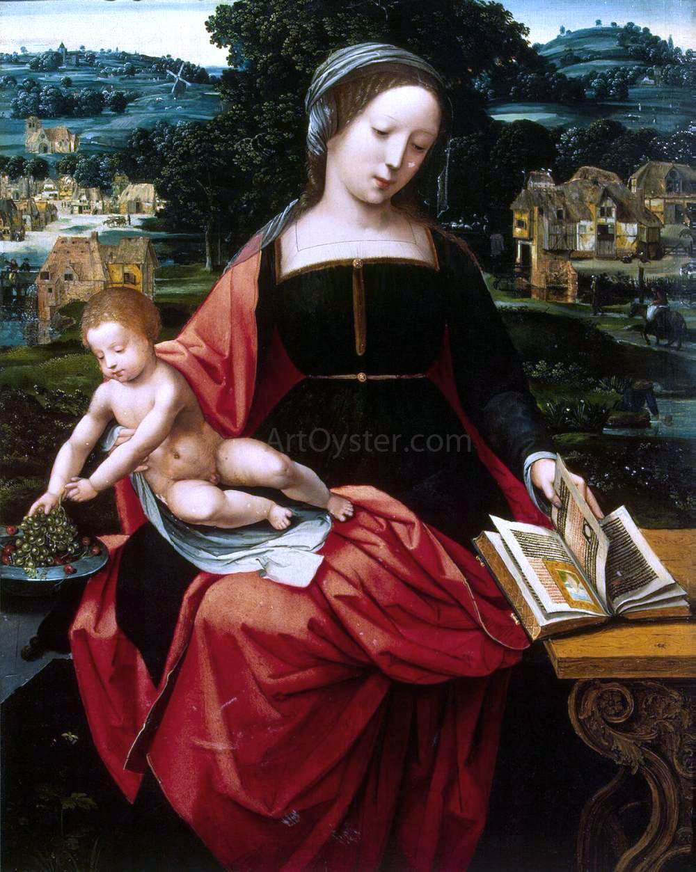 Master Female Half-Length Madonna and Child - Hand Painted Oil Painting