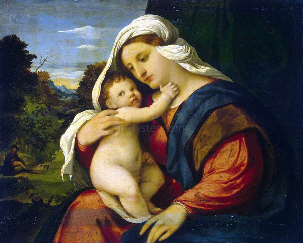  Palma Vecchio Madonna and Child - Hand Painted Oil Painting