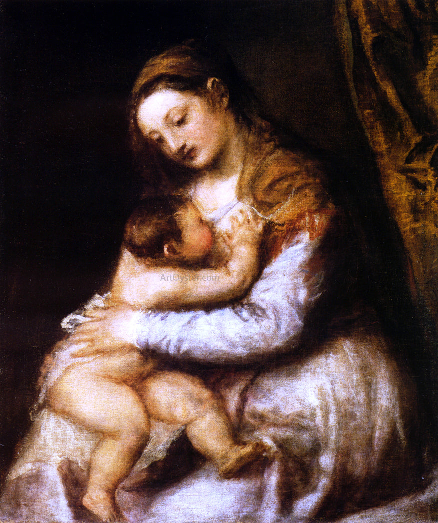 Titian Madonna and Child - Hand Painted Oil Painting