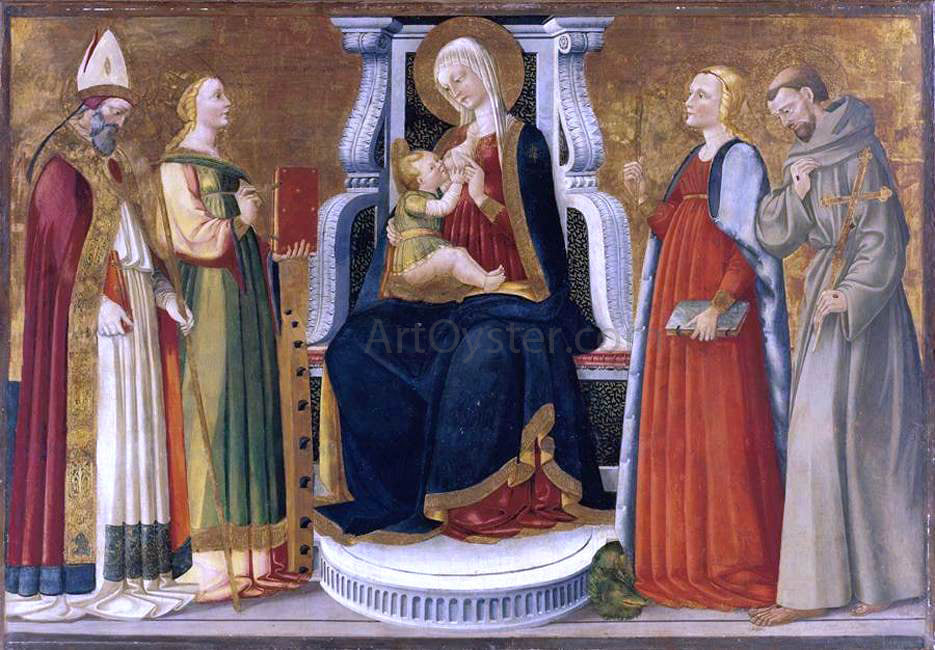 Bicci Di Neri Madonna and Child Enthroned with Saints - Hand Painted Oil Painting