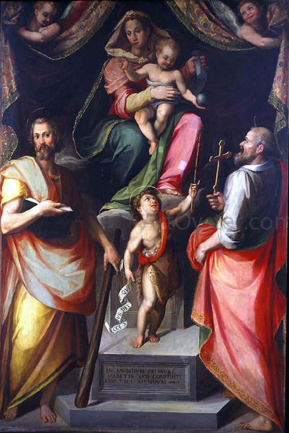 Giovanni Maria Butteri Madonna and Child Enthroned with Saints - Hand Painted Oil Painting