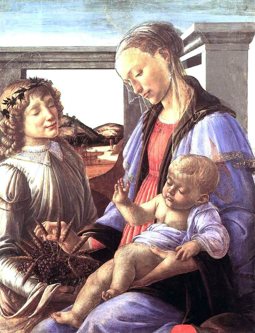Sandro Botticelli Madonna and Child with an Angel - Hand Painted Oil Painting