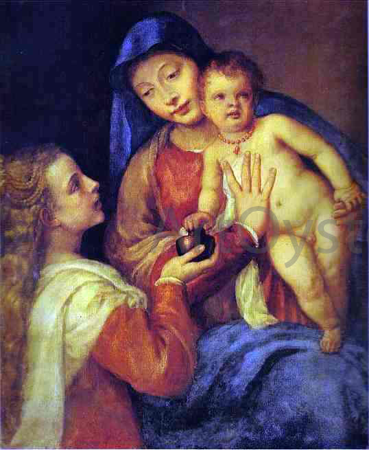 Titian Madonna and Child with Mary Magdalene - Hand Painted Oil Painting