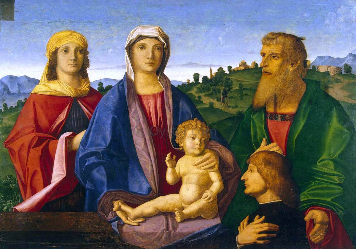 Vincenzo Catena Madonna and Child with Saints and the Donor - Hand Painted Oil Painting