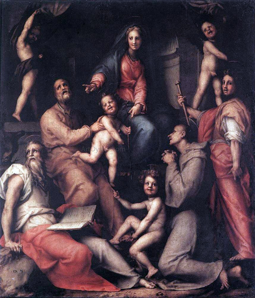 Jacopo Pontormo Madonna and Child with Saints - Hand Painted Oil Painting