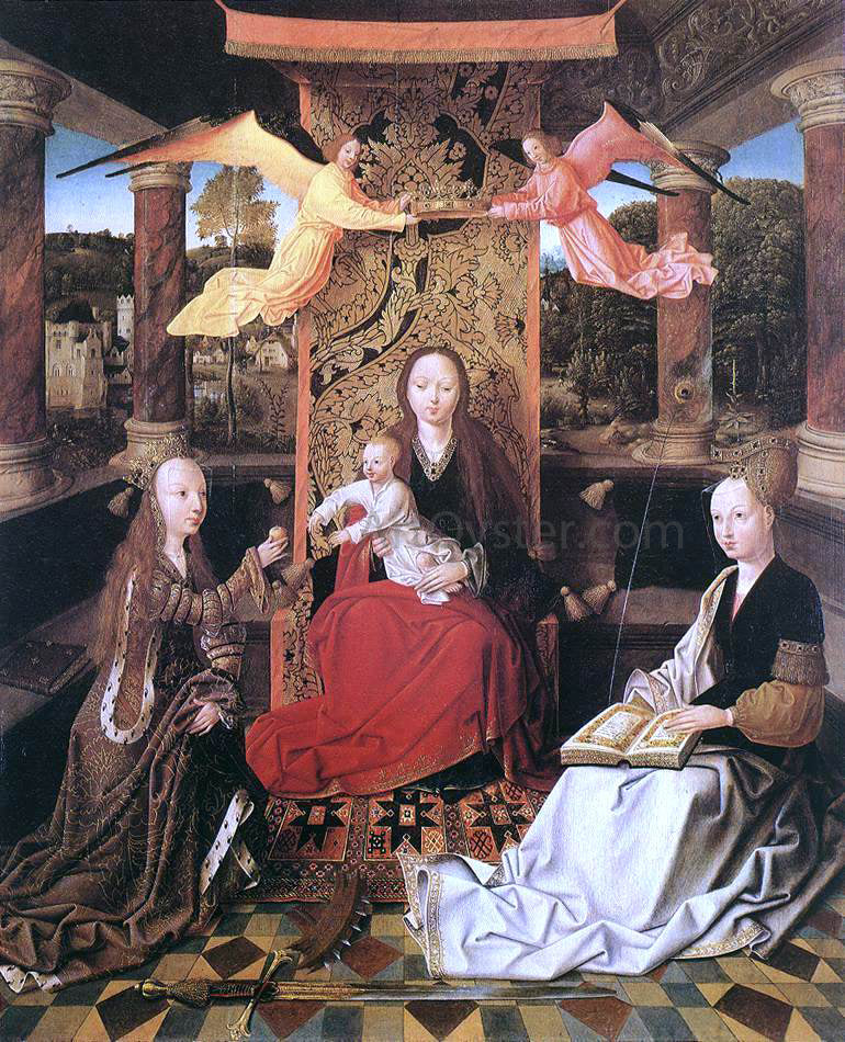 Master of Hoogstraeten Madonna and Child with Sts Catherine and Barbara - Hand Painted Oil Painting