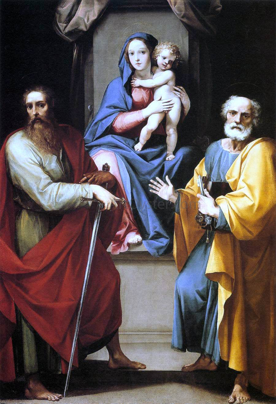  Giuseppe Cesari Madonna and Child with Sts. Peter and Paul - Hand Painted Oil Painting