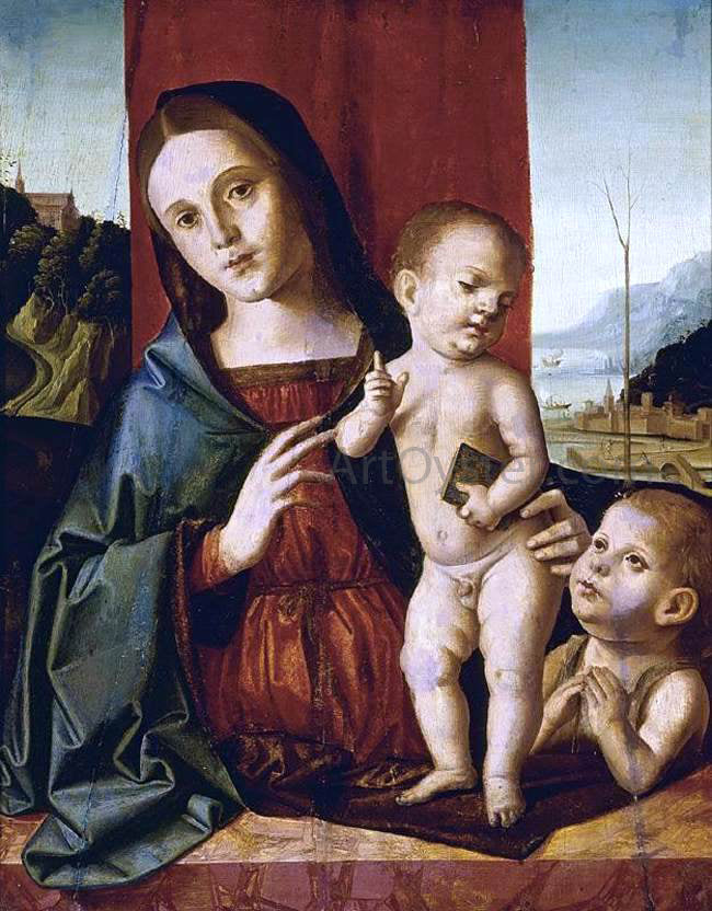  Marco Palmezzano Madonna and Child with the Infant Saint John the Baptist - Hand Painted Oil Painting
