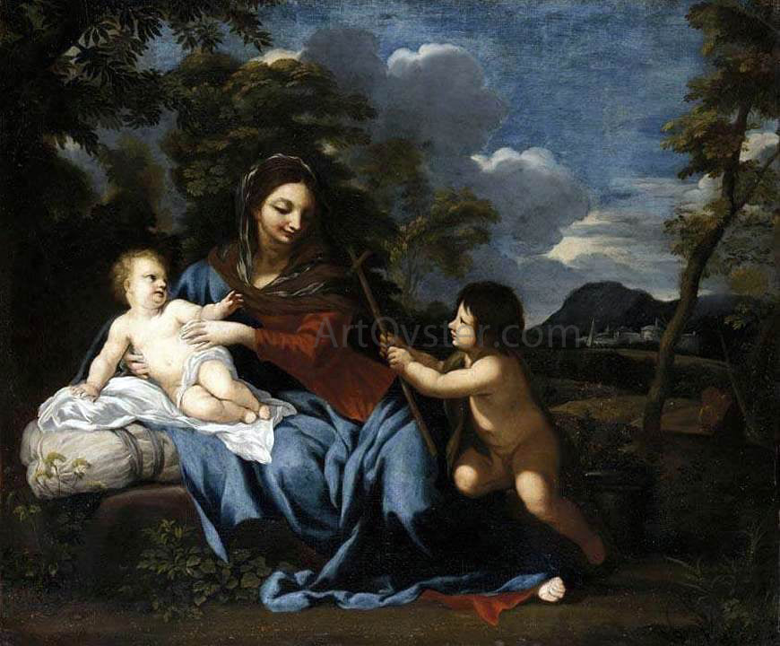  Ciro Ferri Madonna and Child with the Infant St John - Hand Painted Oil Painting