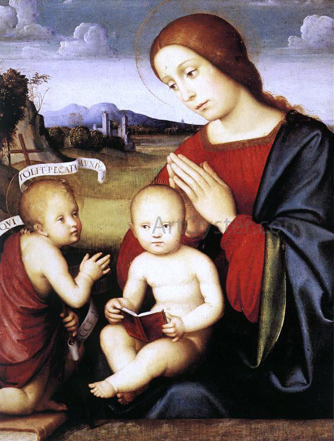 Francesco Francia Madonna and Child with the Infant St John the Baptist - Hand Painted Oil Painting