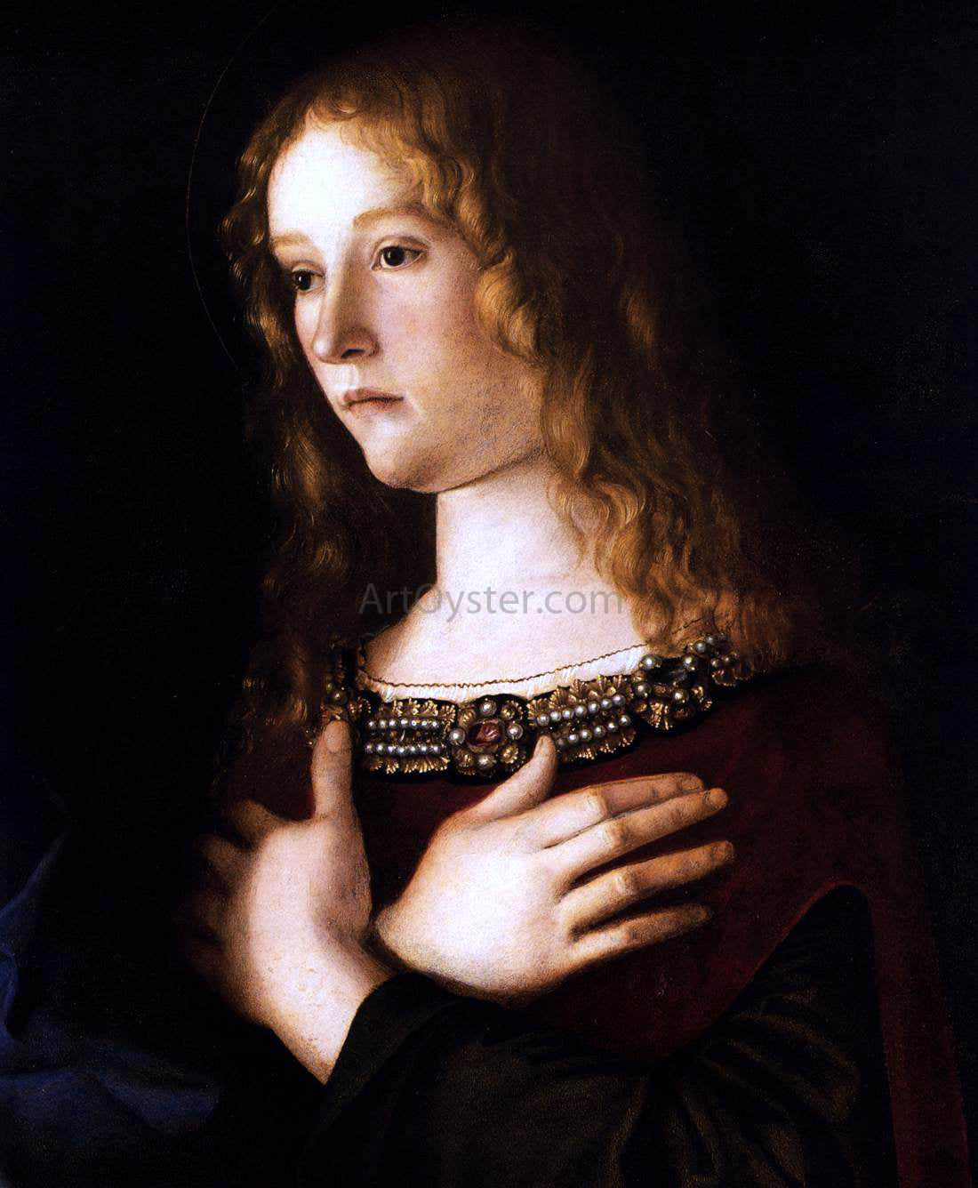 Giovanni Bellini Madonna and Child with Two Saints (detail) - Hand Painted Oil Painting