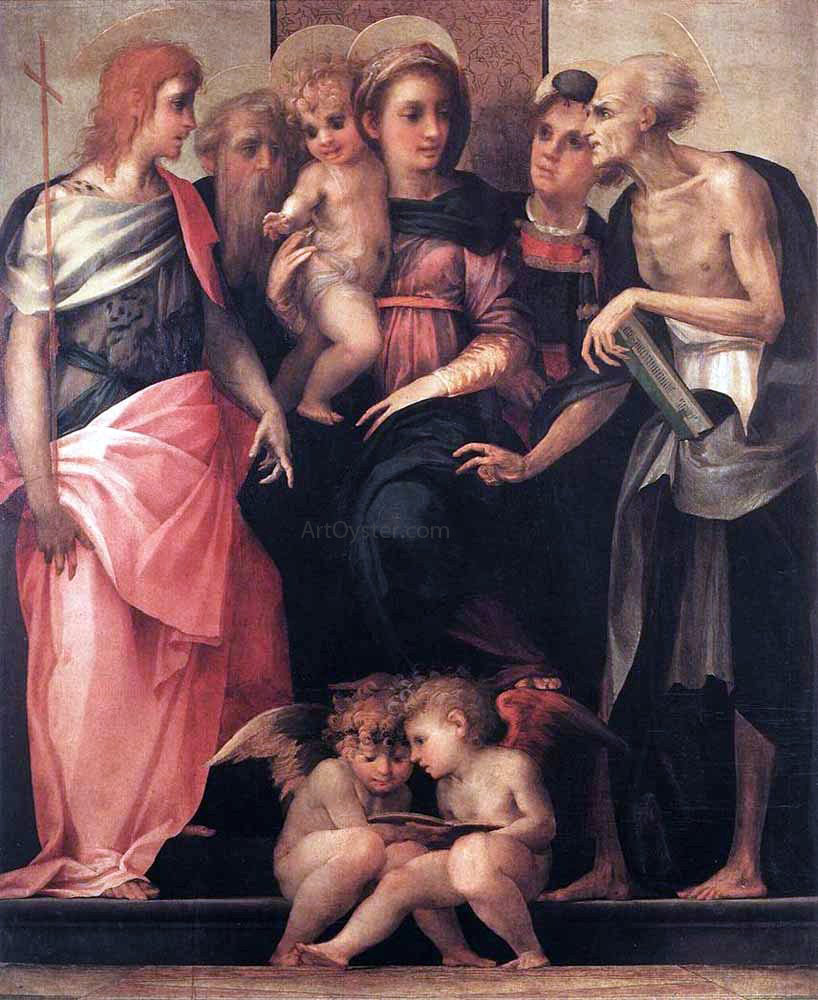  Rosso Fiorentino Madonna Enthroned with Four Saints - Hand Painted Oil Painting