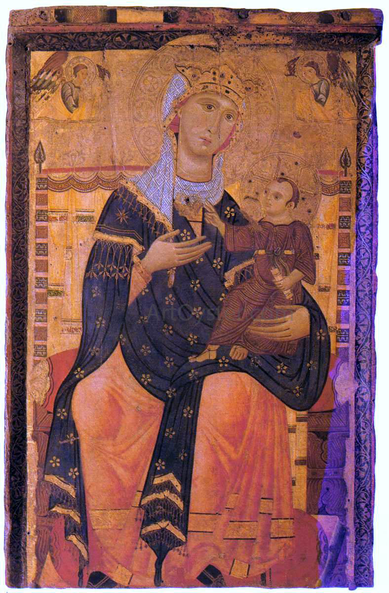 Unknown (4) Masters Madonna Enthroned with the Christ Child - Hand Painted Oil Painting