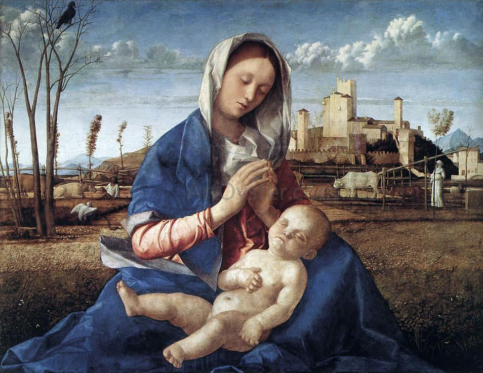 Giovanni Bellini Madonna of the Meadow (Madonna del Prato) - Hand Painted Oil Painting