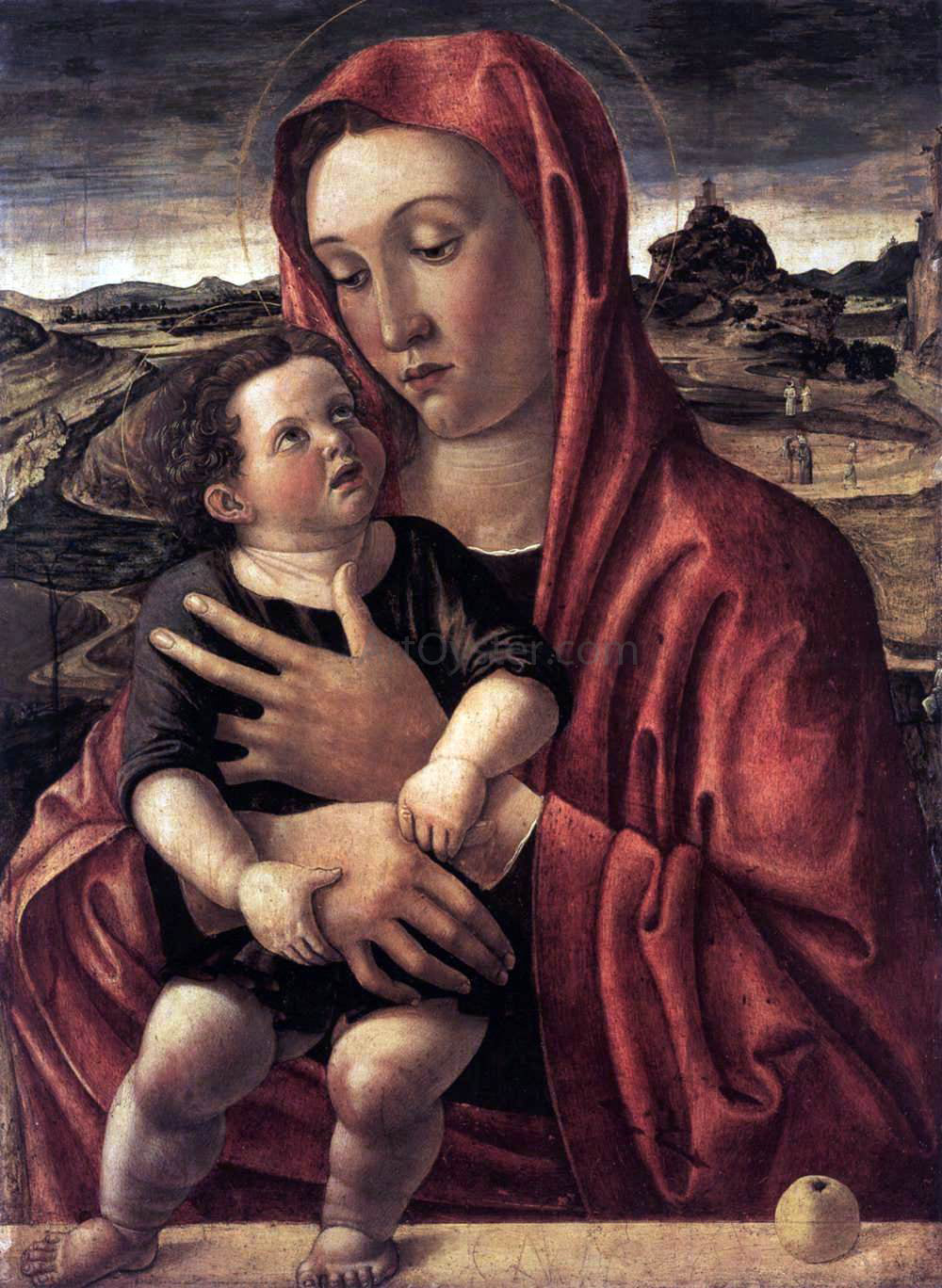  Giovanni Bellini Madonna, with Child Standing on a Parapet - Hand Painted Oil Painting