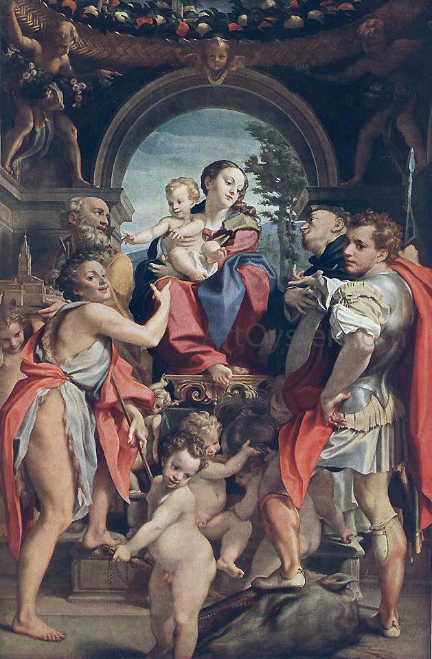 Correggio Madonna with St George - Hand Painted Oil Painting
