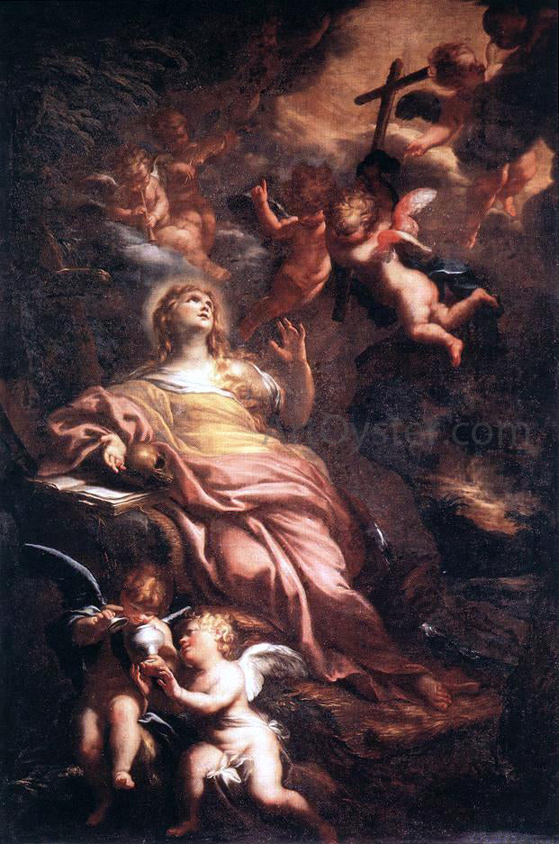 Domenico Piola Magdalene in the Desert - Hand Painted Oil Painting