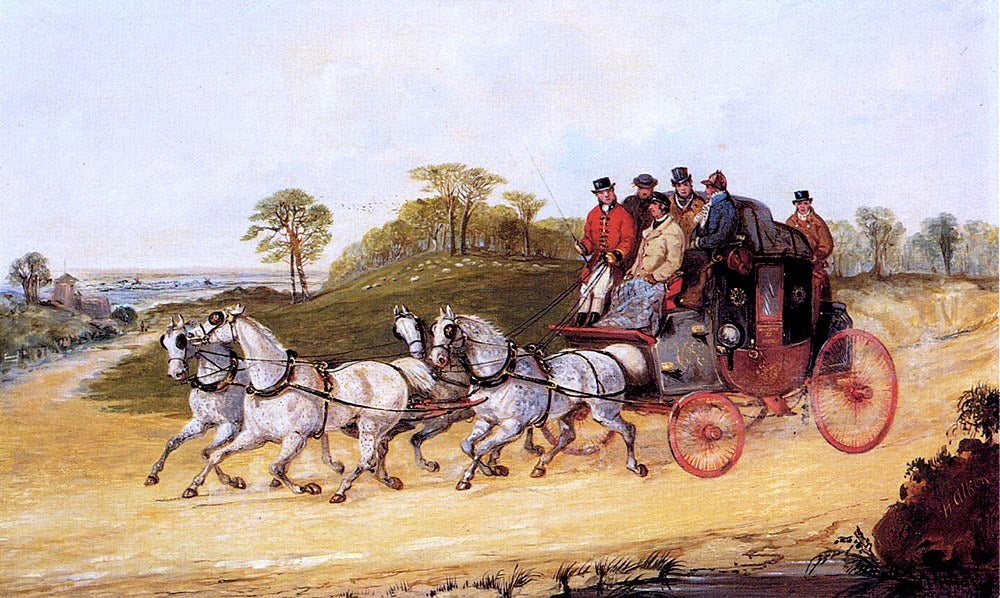 Henry Alken Mail Coaches on an Open Road - Hand Painted Oil Painting