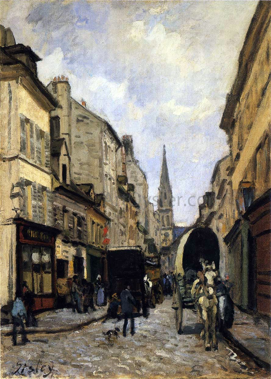 Alfred Sisley Main Street in Argenteuil - Hand Painted Oil Painting