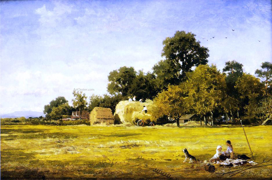 Benjamin Williams Leader Making a Hay Rick, Whittington - Hand Painted Oil Painting