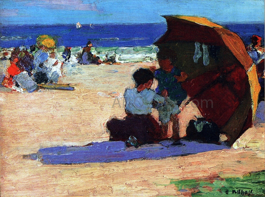 Edward Potthast Making Repairs - Hand Painted Oil Painting